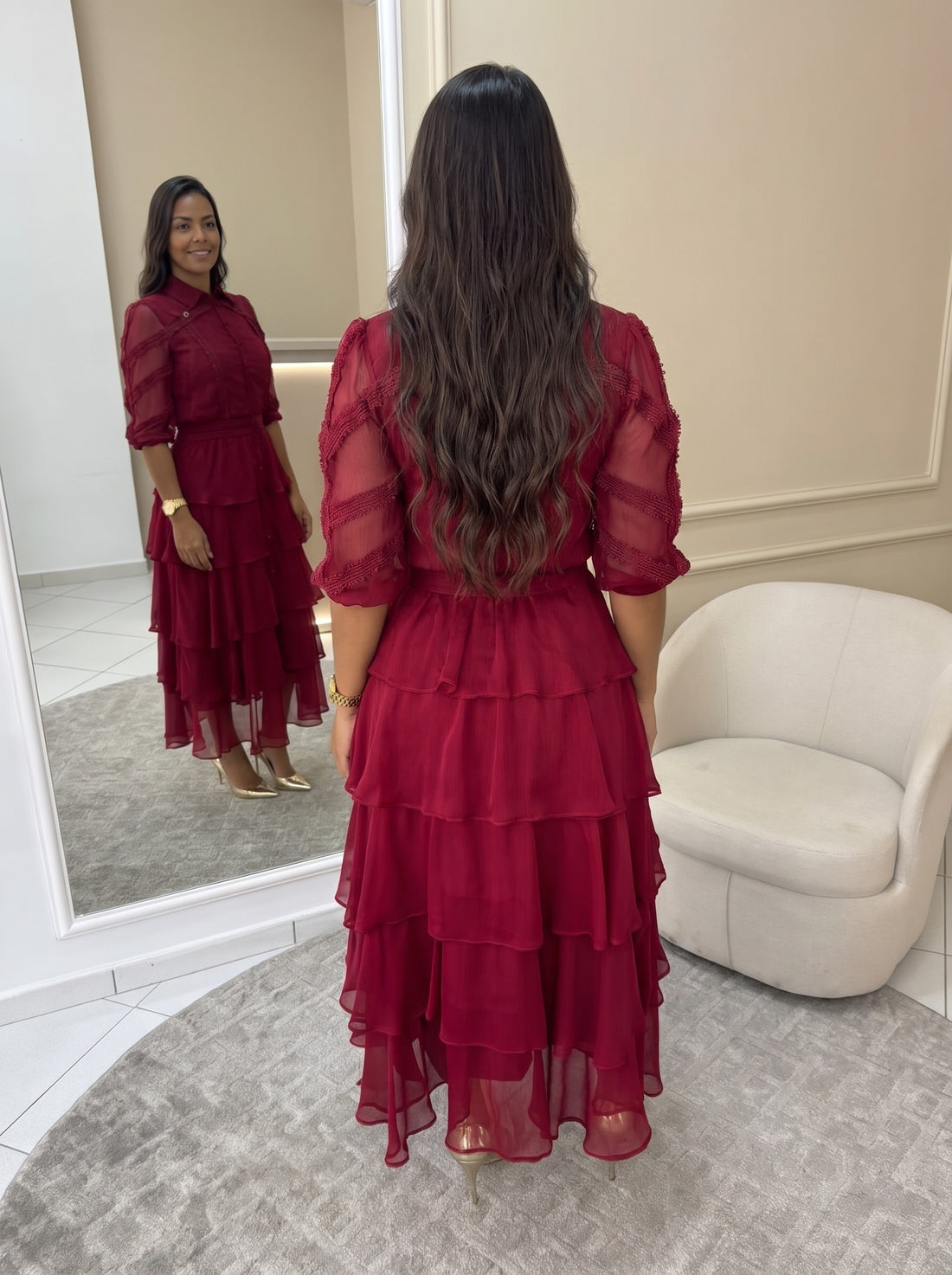 Vestido Belinda - Marsala (costas)