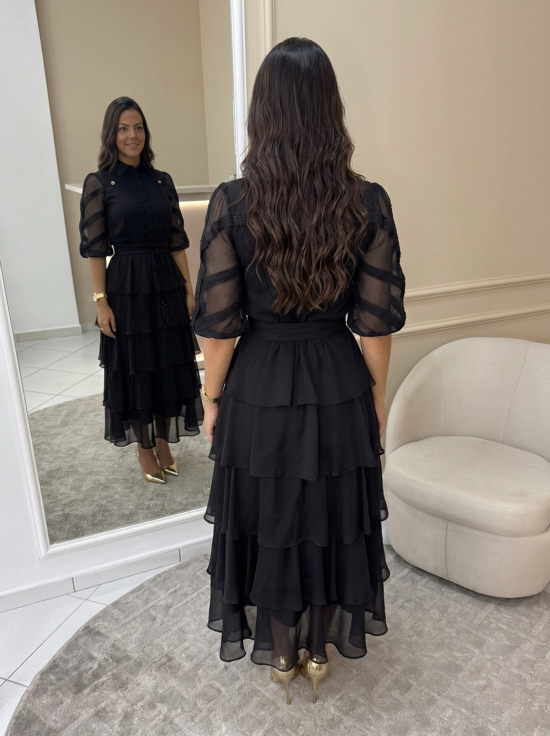 Vestido Belinda - Preto (costas)