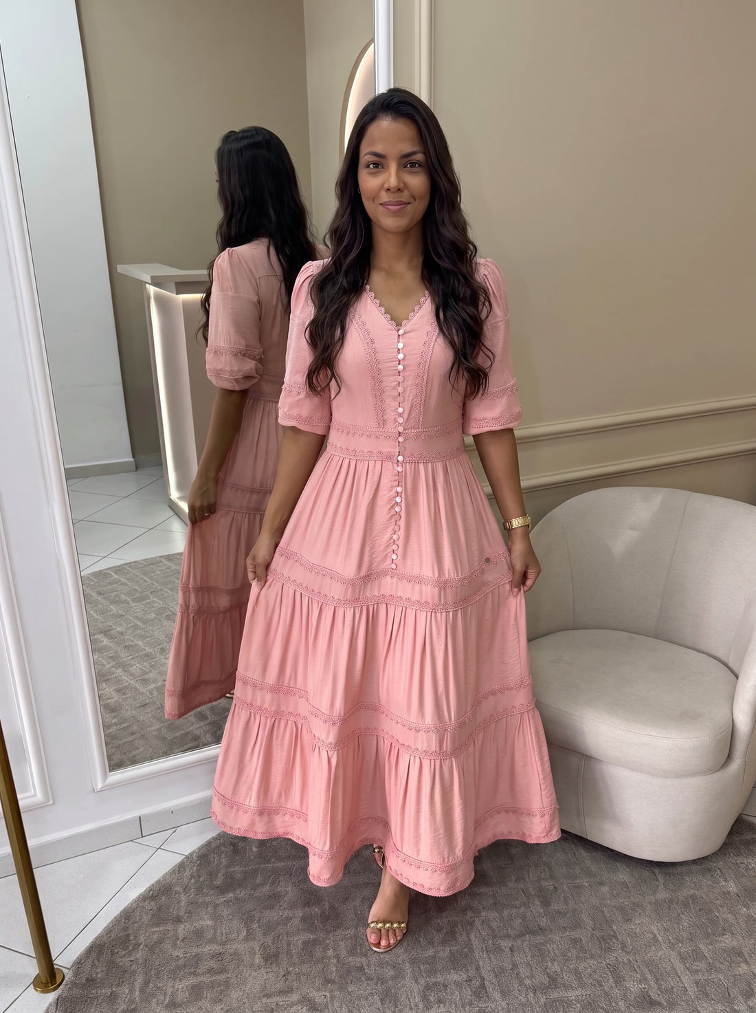 Vestido Briana - Rosa Seco (frente)