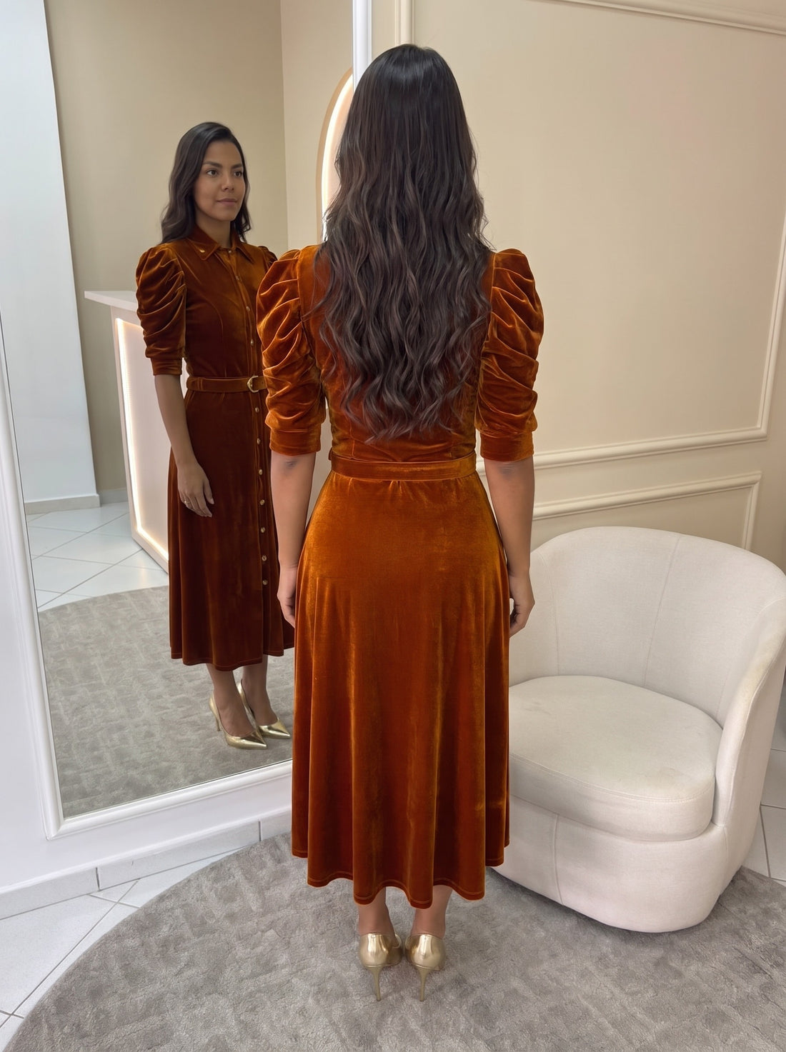 Vestido Dayana - Marrom (costas)