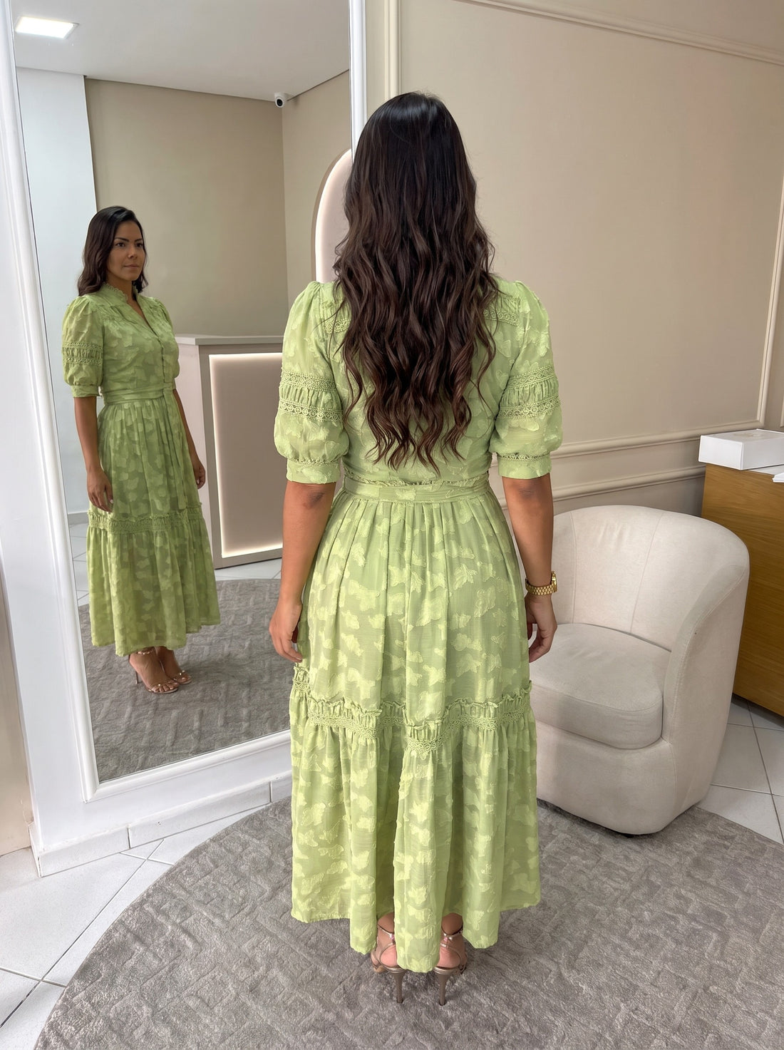 Vestido Diane - Verde Menta (costas)
