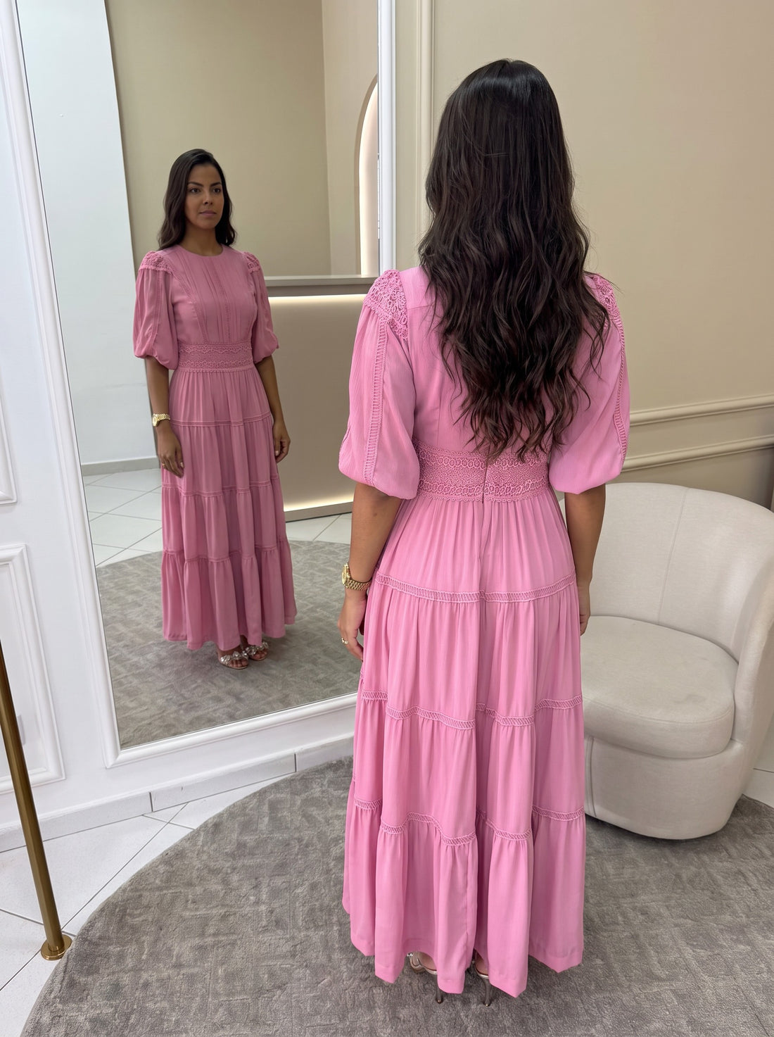 Vestido Elisabete - Rosa (costas)