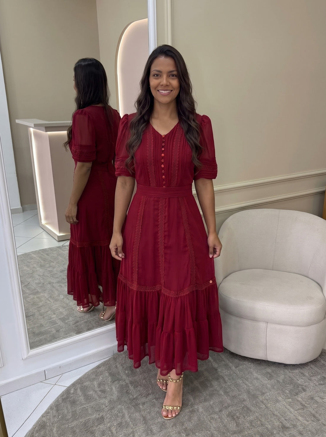 Vestido Eloise - Marsala (frente)