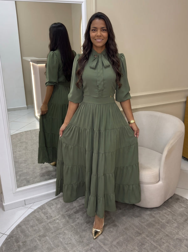 Vestido Estefânia - Verde Oliva