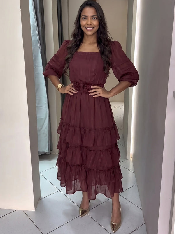 Vestido Helena - Vinho