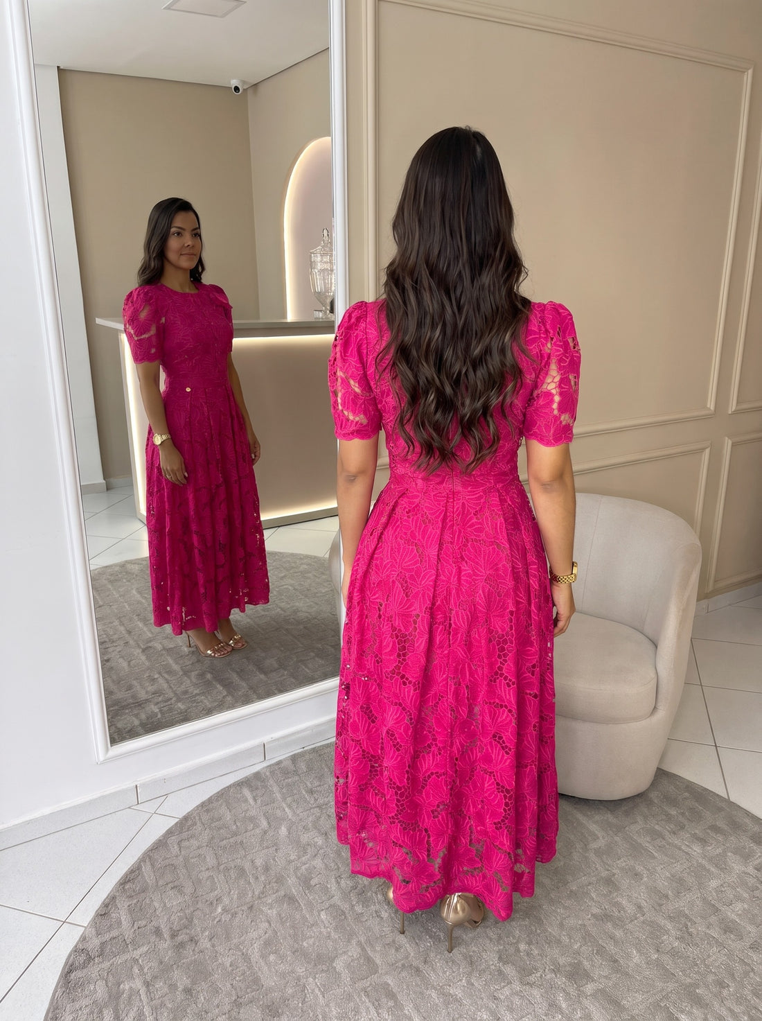 Vestido Irene - Rosa (costas)
