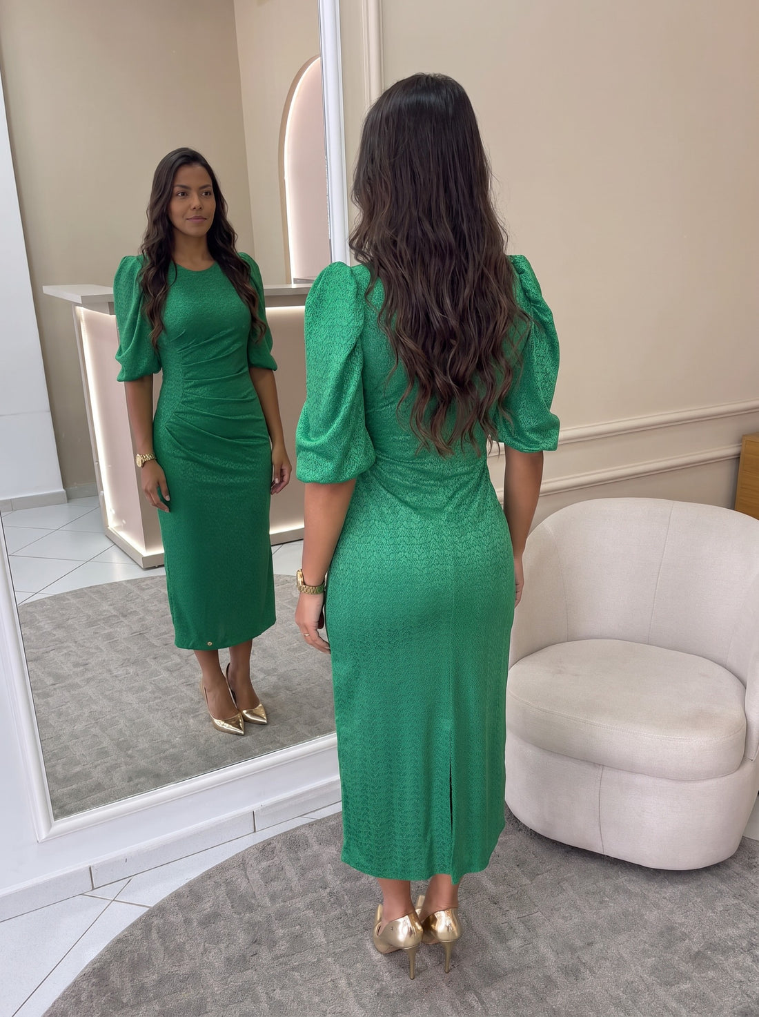 Vestido Otília - Verde (costas)