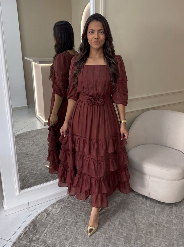 Vestido Samira - Marrom