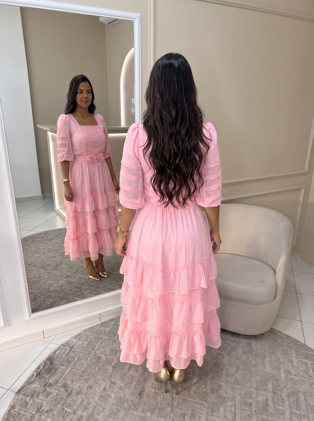 Vestido Samira - Rosa (costas)