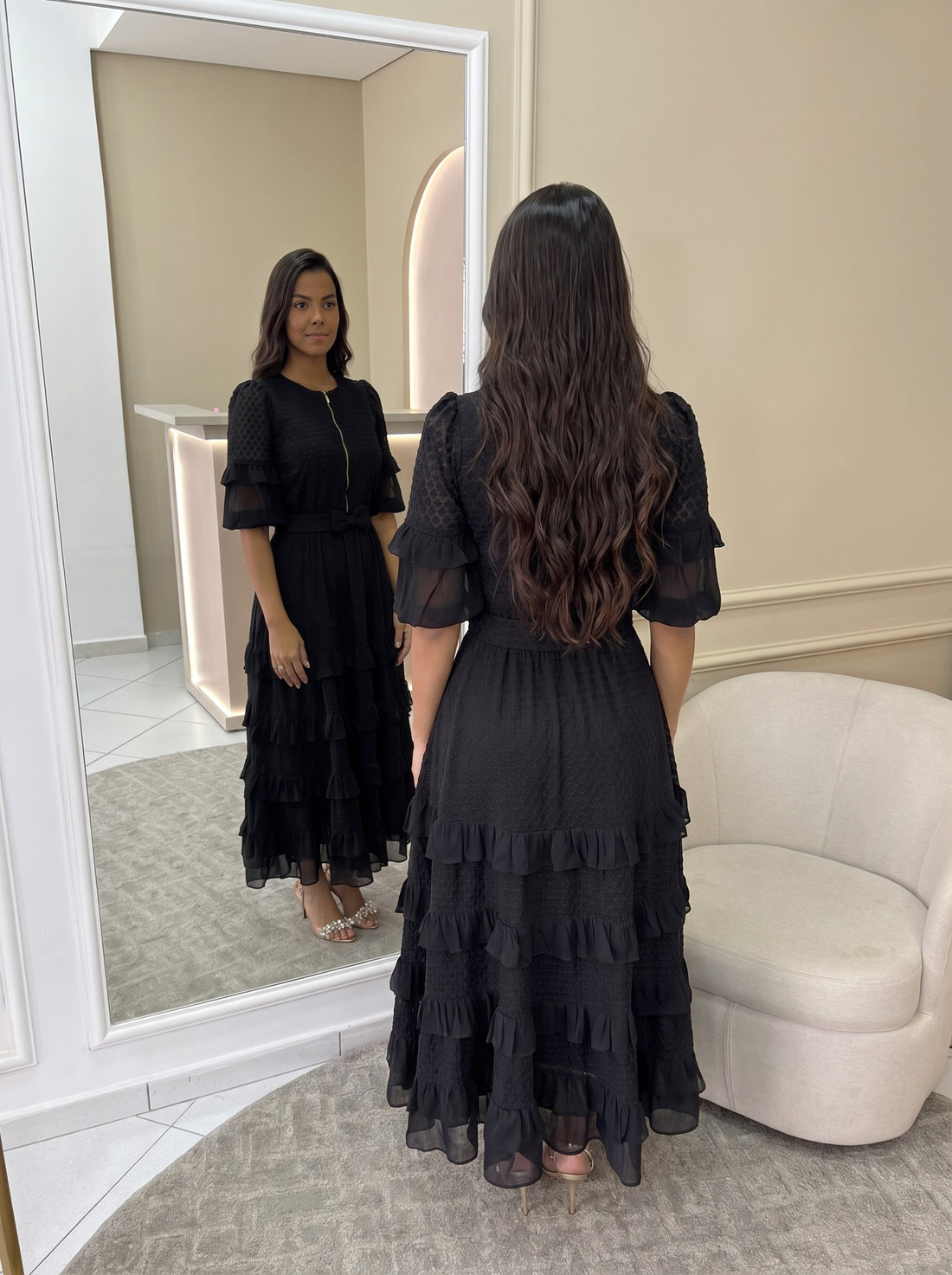 Vestido Simone - Preto (costas)