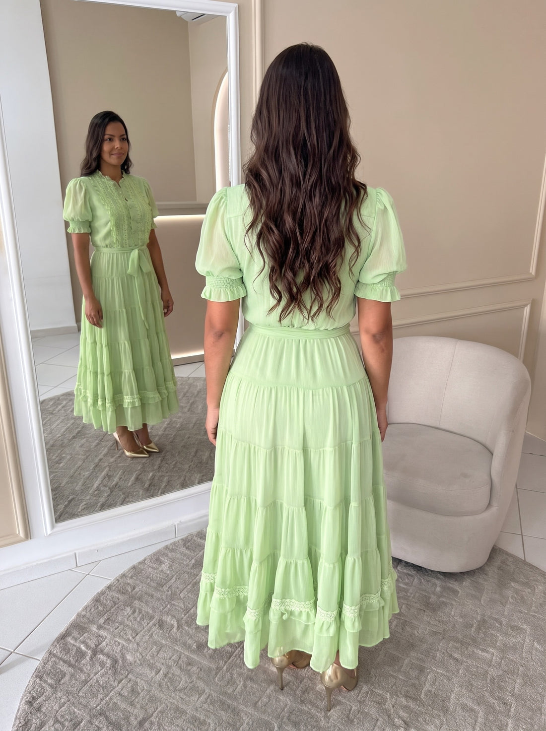 Vestido Suelen - Verde (costas)